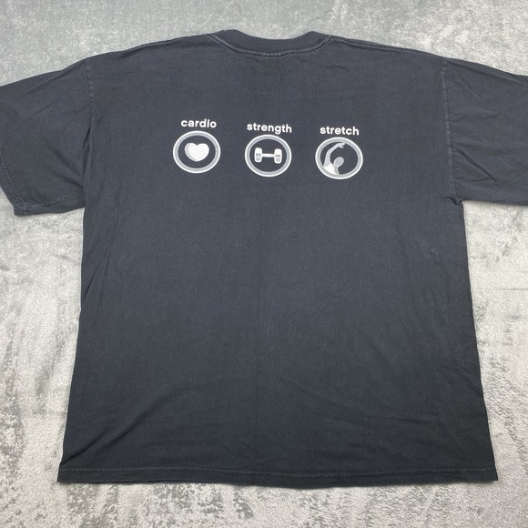 Vintage Jazzercise Shirt Mens Size XL Black Sun Faded Cardio Strength Stretch - Picture 7 of 13